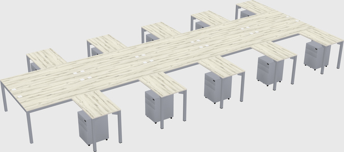 Shared l-shaped desk