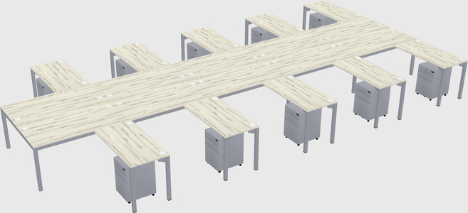 Shared l-shaped desk