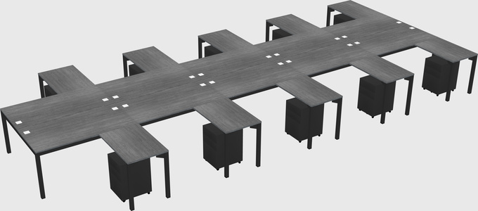 Shared l-shaped desk