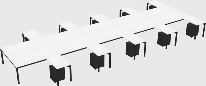 Shared l-shaped desk