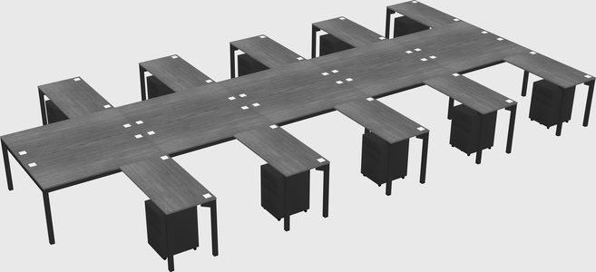 Shared l-shaped desk