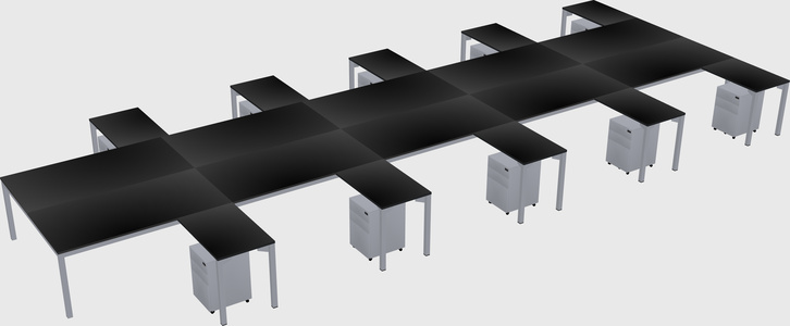 Shared l-shaped desk