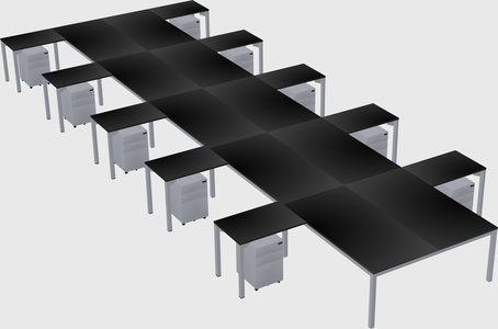 Shared l-shaped desk