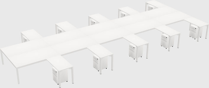 Shared l-shaped desk