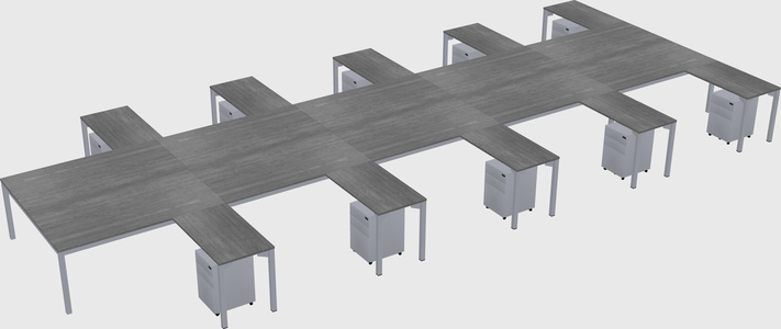 Shared l-shaped desk