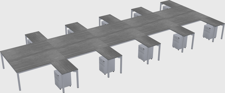 Shared l-shaped desk