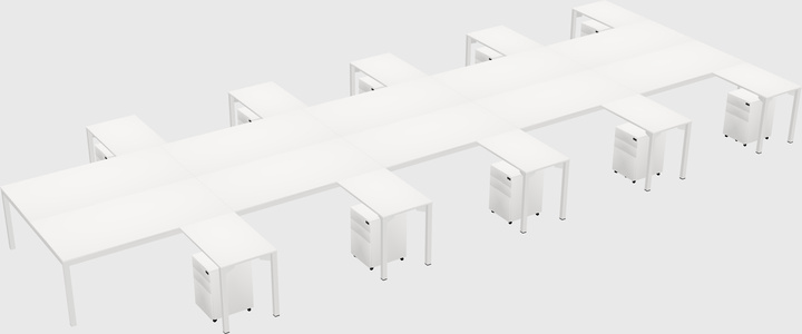Shared l-shaped desk