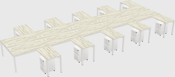 Shared l-shaped desk