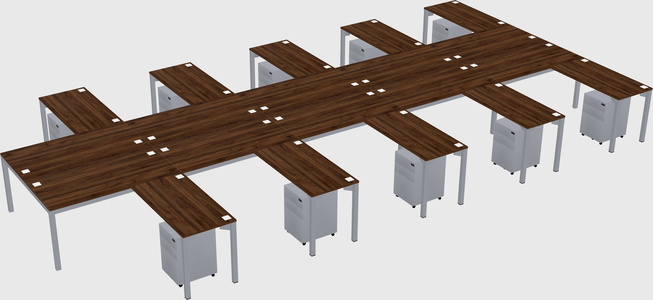 Shared l-shaped desk