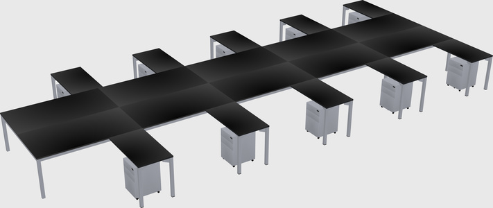 Shared l-shaped desk