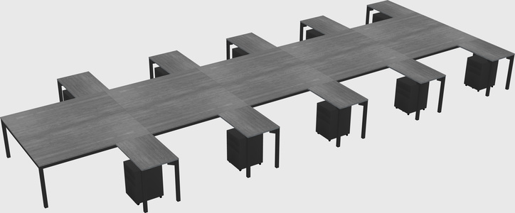 Shared l-shaped desk