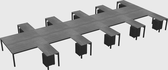Shared l-shaped desk