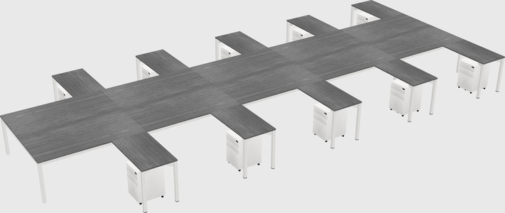 Shared l-shaped desk