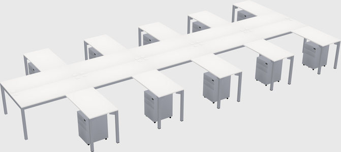 Shared l-shaped desk