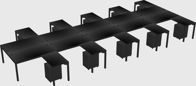 Shared l-shaped desk