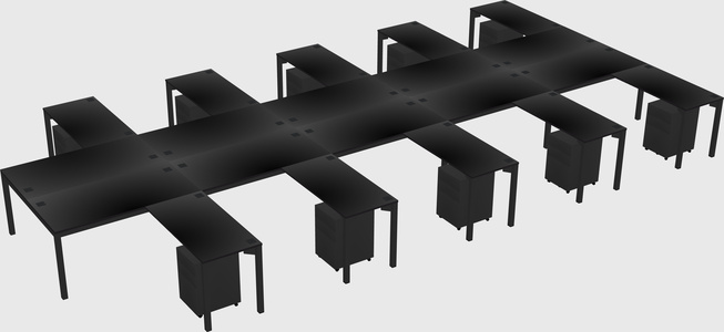 Shared l-shaped desk