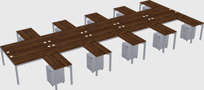 Shared l-shaped desk
