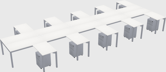 Shared l-shaped desk
