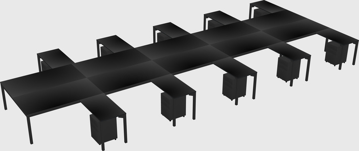 Shared l-shaped desk
