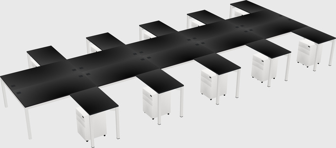 Shared l-shaped desk