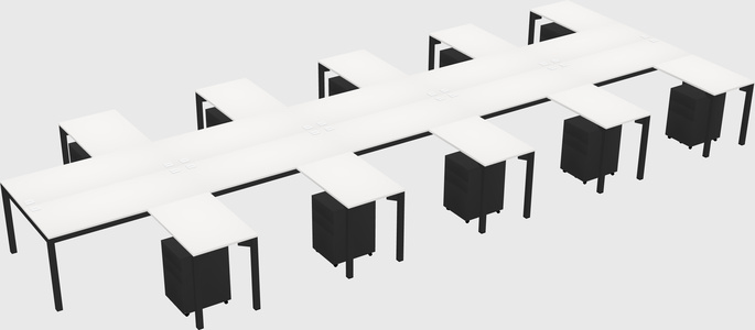 Shared l-shaped desk