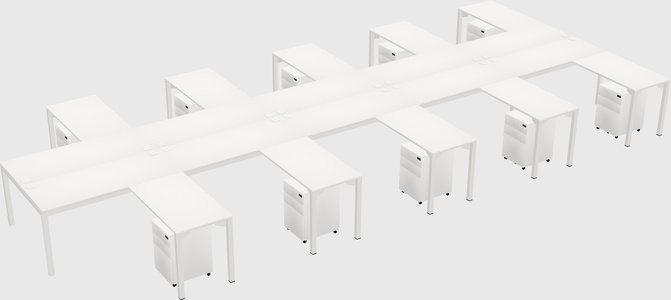 Shared l-shaped desk