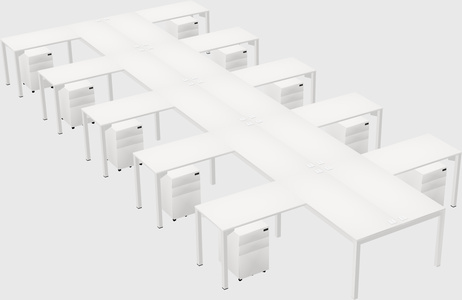 Shared l-shaped desk