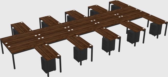Shared l-shaped desk