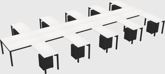 Shared l-shaped desk