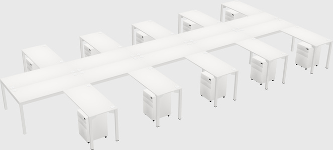 Shared l-shaped desk