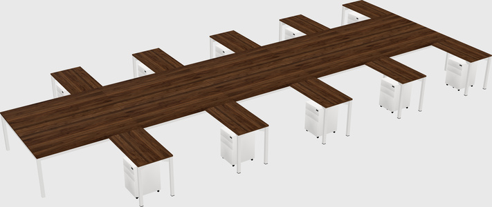 Shared l-shaped desk