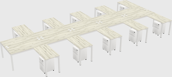 Shared l-shaped desk