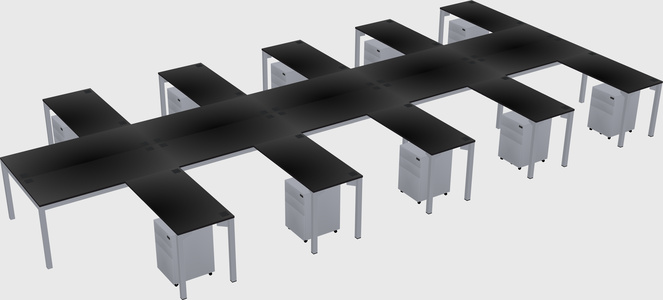 Shared l-shaped desk