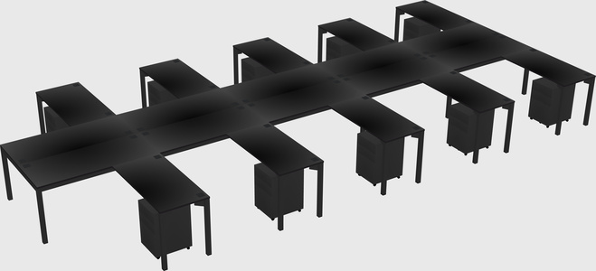 Shared l-shaped desk