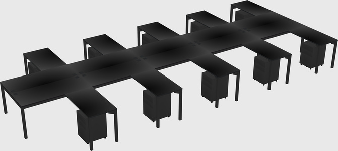 Shared l-shaped desk