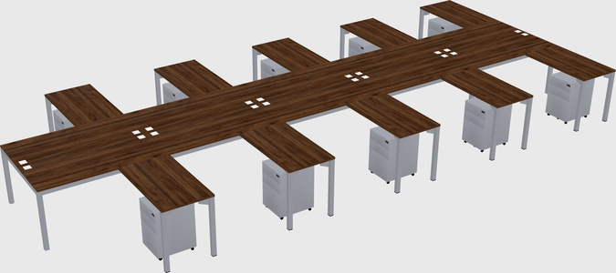 Shared l-shaped desk
