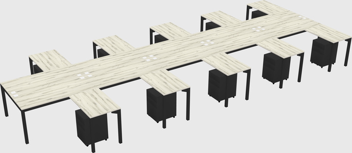 Shared l-shaped desk