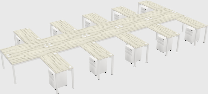 Shared l-shaped desk