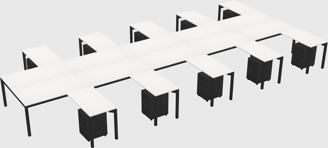 Shared l-shaped desk