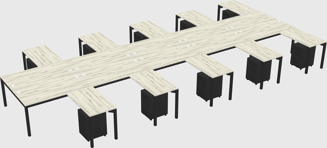 Shared l-shaped desk