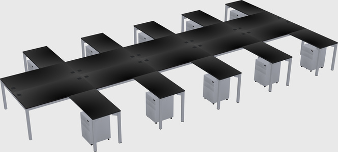 Shared l-shaped desk
