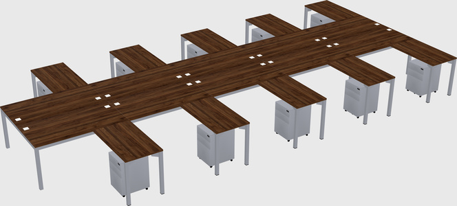 Shared l-shaped desk