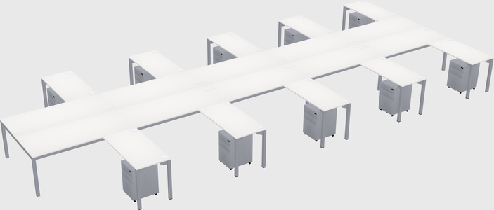 Shared l-shaped desk