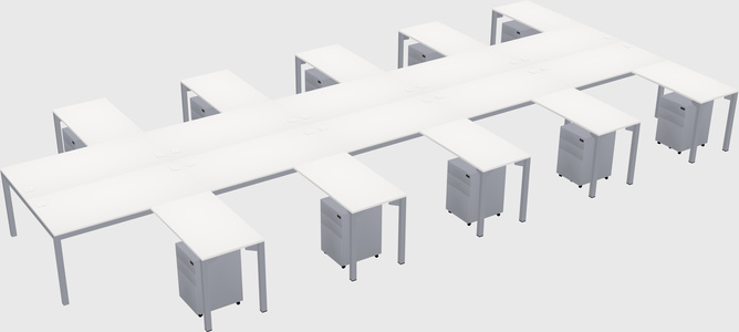 Shared l-shaped desk