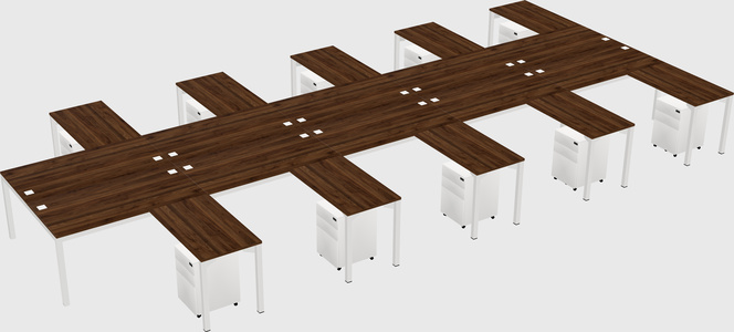 Shared l-shaped desk
