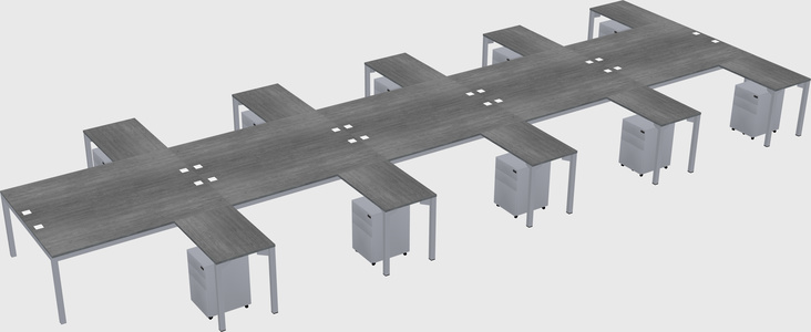 Shared l-shaped desk