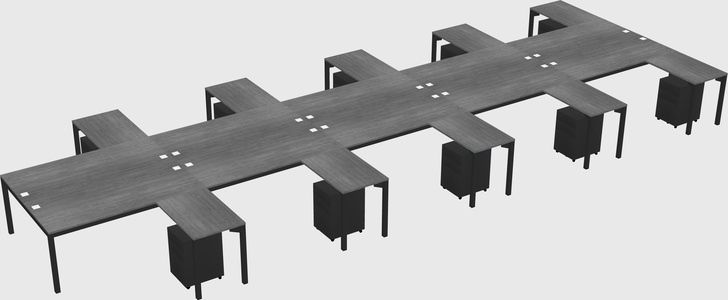 Shared l-shaped desk