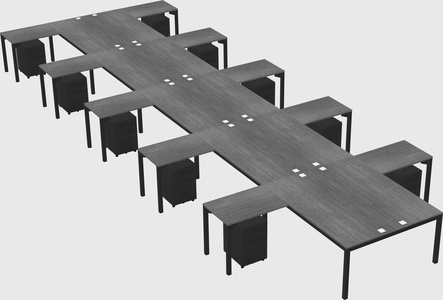 Shared l-shaped desk