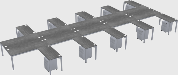 Shared l-shaped desk