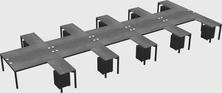 Shared l-shaped desk